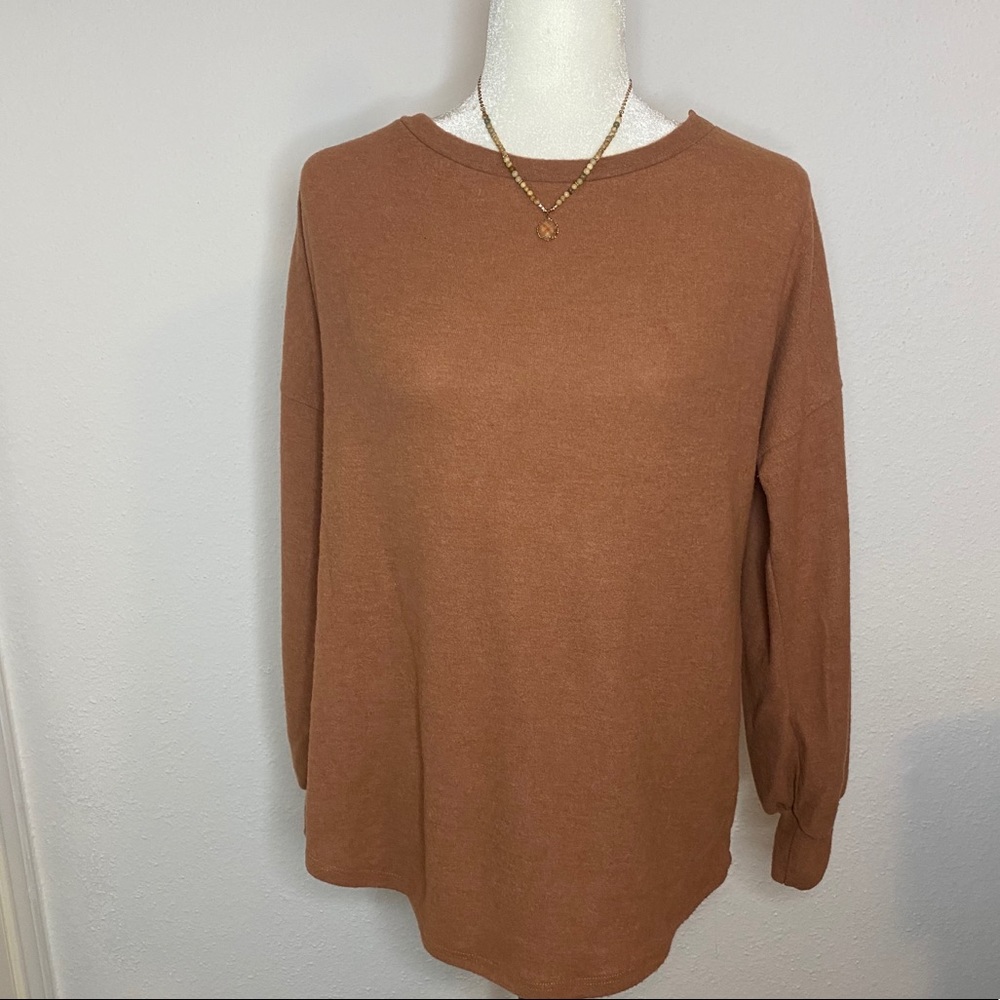 Solid Brushed Rayon Sweater With Low Back - image 2